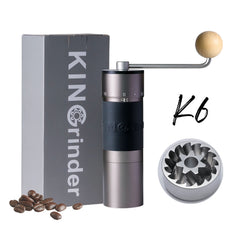 KINGrinder K6 Manual Coffee Grinder with burrs and box