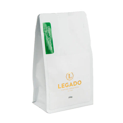 Legado Ethiopia Yirgacheffe coffee beans in bag