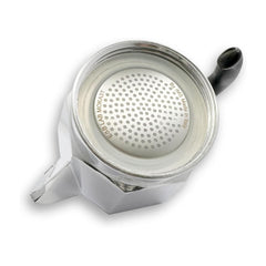 E&B Lab Competition Moka Filter 3 cup metal filter and silicone gasket inside Moka Express 3-cup