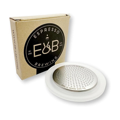 E&B Lab Competition Moka Filter 6 cup metal filter and silicone gasket with packaging