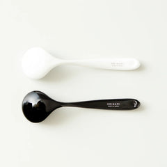 Black and white Origami ceramic cupping spoons
