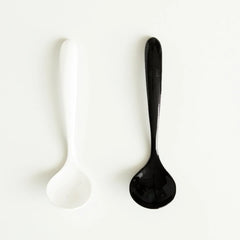 Black and white Origami ceramic cupping spoons
