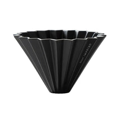 Origami porcelain pour-over coffee dripper in matte black