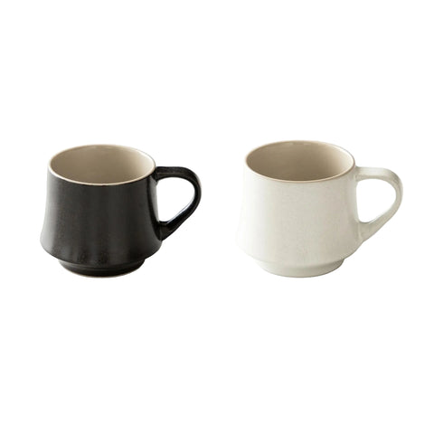 Vintage Black and White Ash Origami Flare Mugs