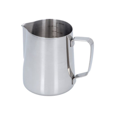 Polished 600ml milk frothing pitcher with volumetric markings
