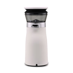 White Presso Mini Electric coffee grinder rear view