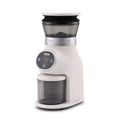 White Presso Mini Electric coffee grinder side angle