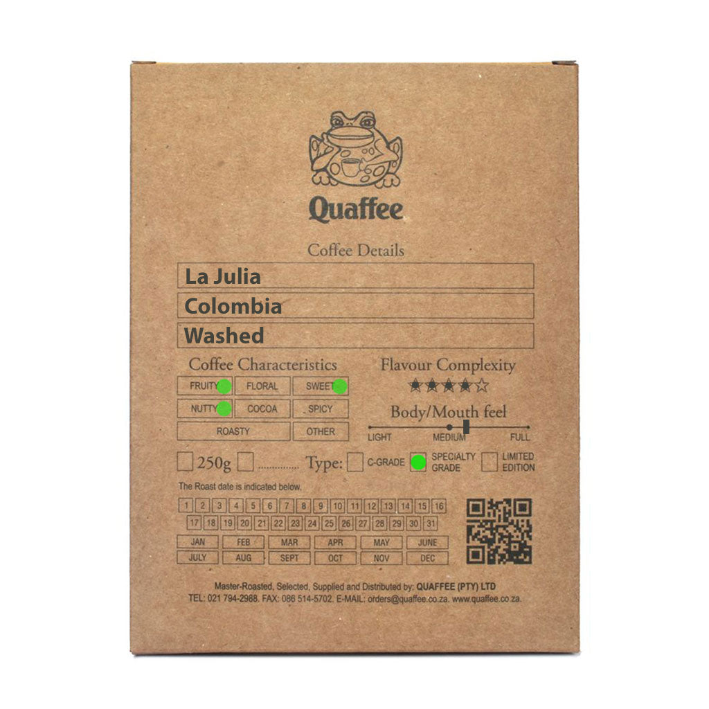 Quaffee Coffee Colombia La Julia Geisha box