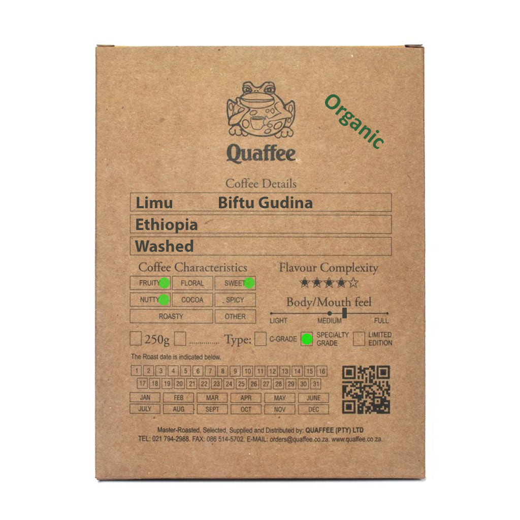 Quaffee Ethiopia Limu Biftu Gudina coffee washed box