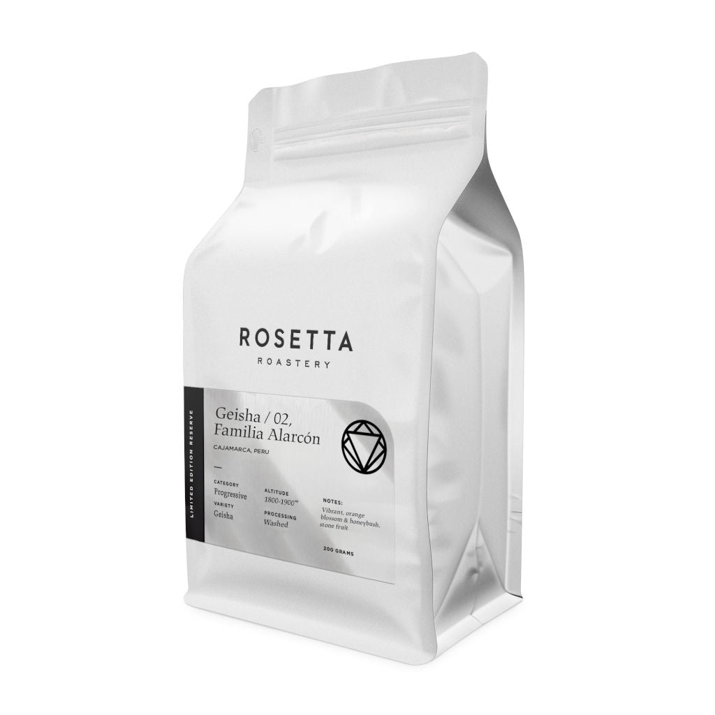 Rosetta Roastery bag of coffee peru geisha familia alarcon