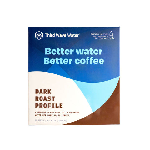 Third wave water front of box dark roast