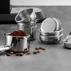 Tough Coffee Double Espresso Filter Basket with espresso bar