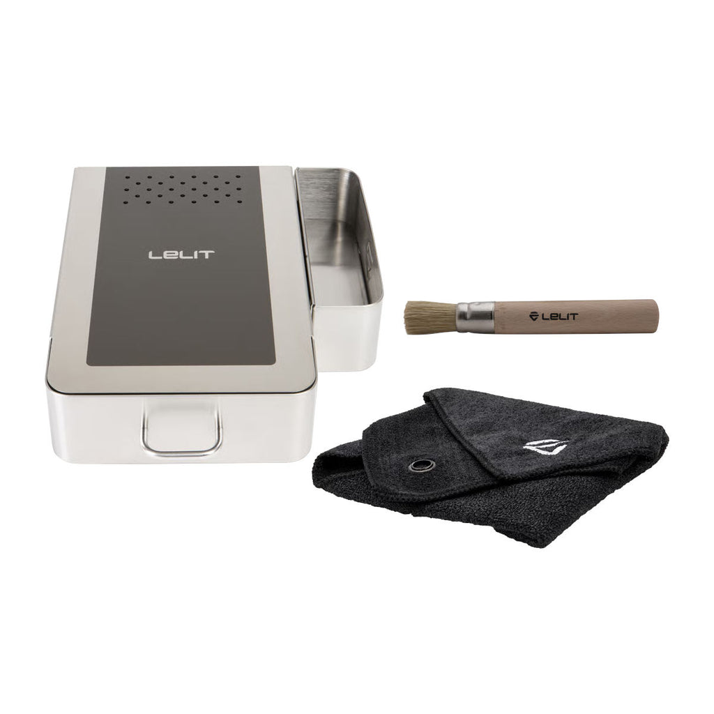 Photo of Lelit coffee VIP knock box with barista accesssories