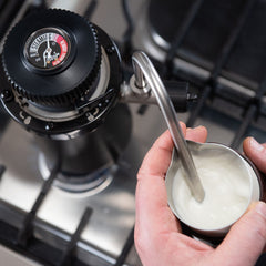 Flair Wizard Milk Steamer In Use From Top