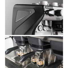 Rancilio Classe 5 S 1 Group Black In Use Close Up Espresso Machine